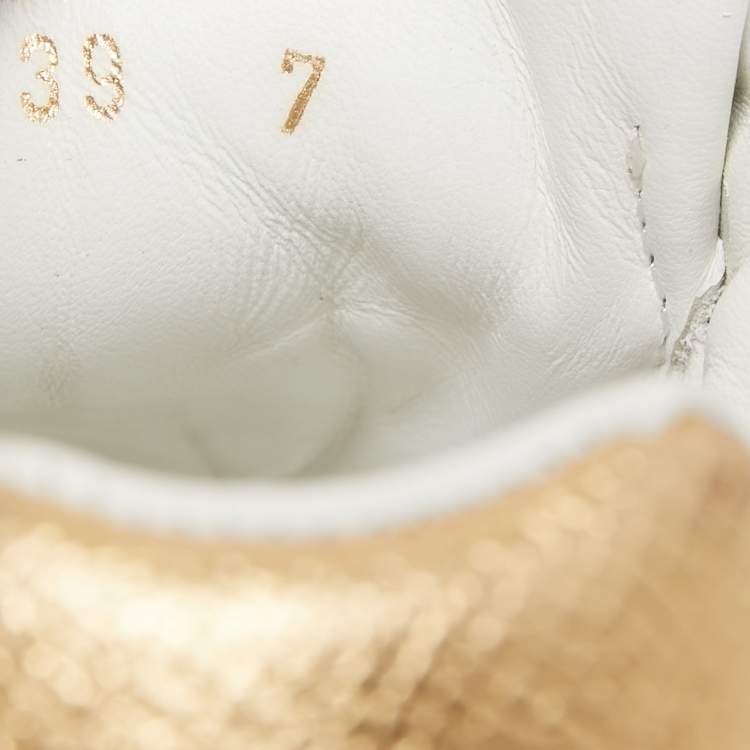 Pre Owned Dolce & Gabbana White Leather Portofino Graffiti Heart Applique Low Top Sneakers Size 41