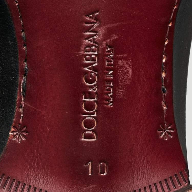 Pre Owned Dolce & Gabbana Black Velvet Bow Loafers Size 44