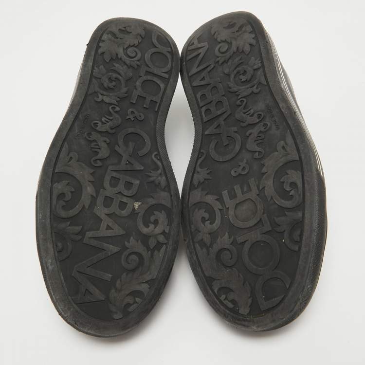 Pre Owned Dolce & Gabbana Black Leather Low Top Sneakers Size 41