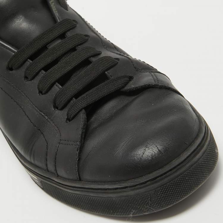 Pre Owned Dolce & Gabbana Black Leather Low Top Sneakers Size 41