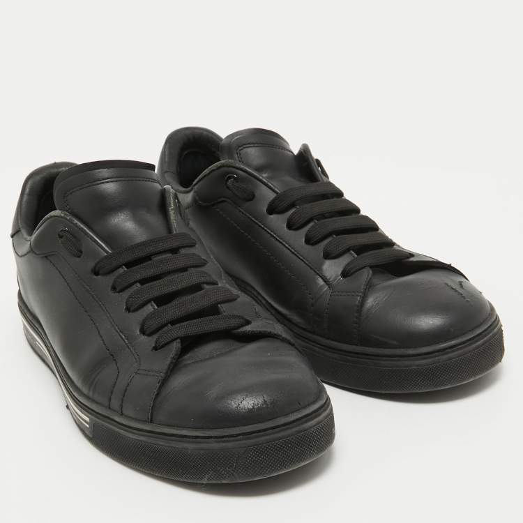 Pre Owned Dolce & Gabbana Black Leather Low Top Sneakers Size 41