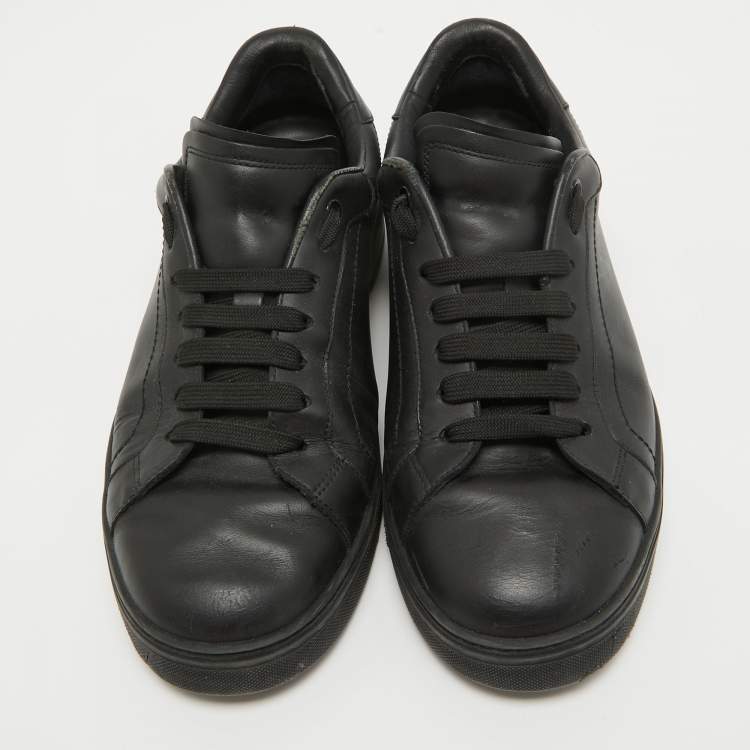 Pre Owned Dolce & Gabbana Black Leather Low Top Sneakers Size 41