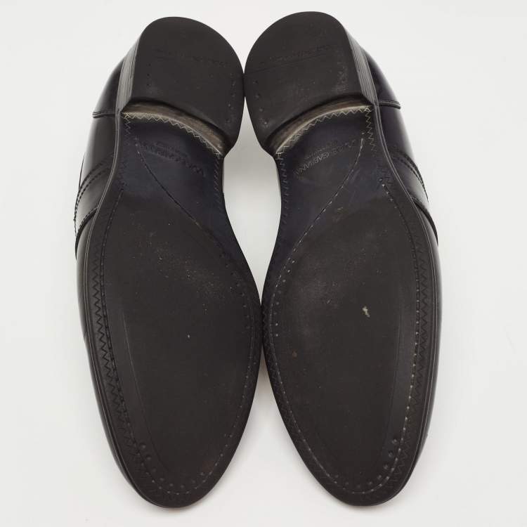 Pre Owned Dolce & Gabbana Black Leather Slip On Loafers Size 40.5