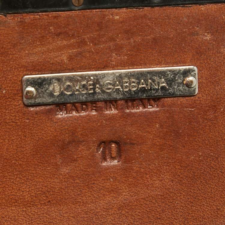Pre Owned Dolce & Gabbana Brown Leather Ankle Boots Size 44