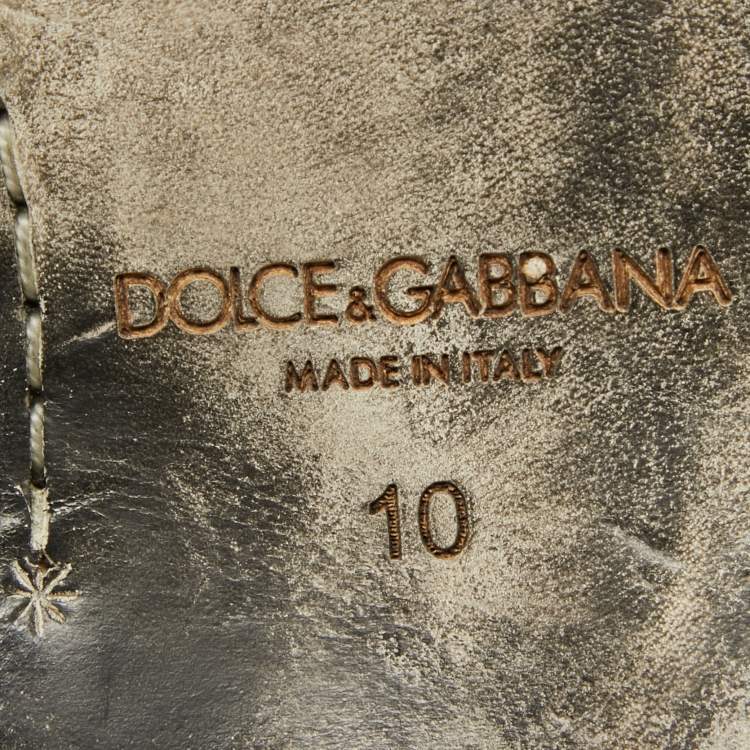 Pre Owned Dolce & Gabbana Brown Woven Leather and Suede Lace Up Derby Size 44