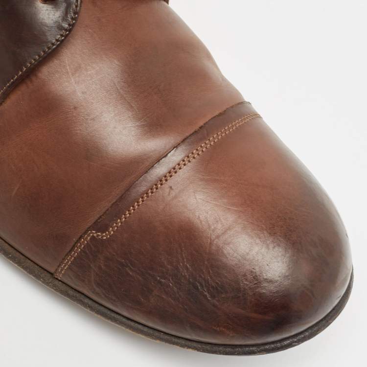 Pre Owned Dolce & Gabbana Brown Leather Lace Up Derby Size 44