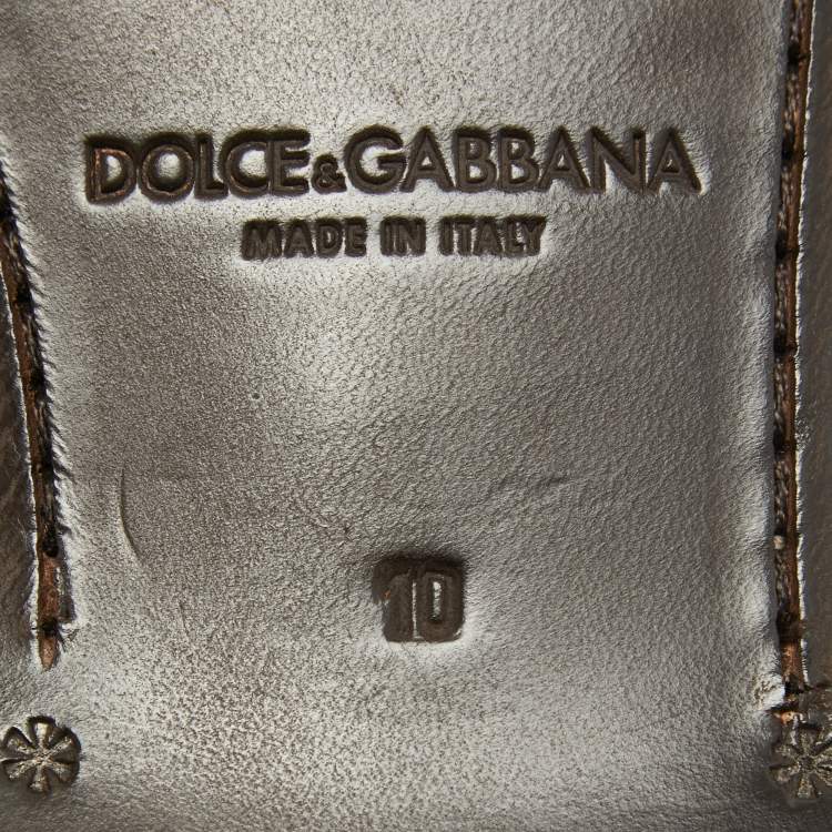 Pre Owned Dolce & Gabbana Brown Suede Buckle Loafers Size 44