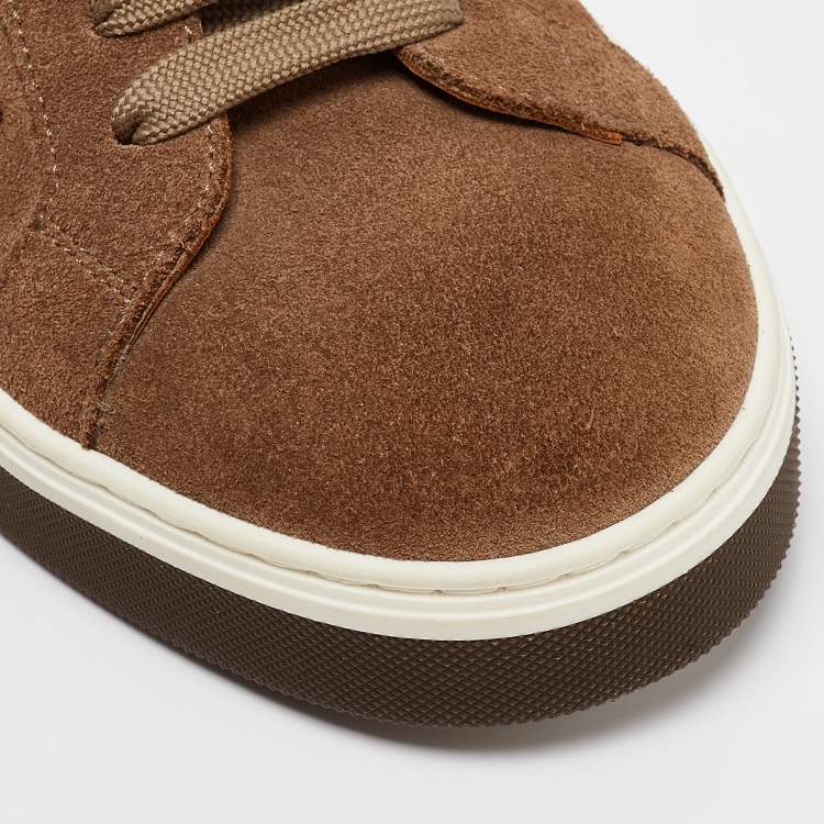 Pre Owned Dolce & Gabbana Brown Suede Low Top Sneakers Size 39