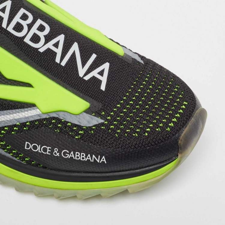 Pre Owned Dolce & Gabbana Multicolor Knit Fabric Slip On Sneakers Size 43.5