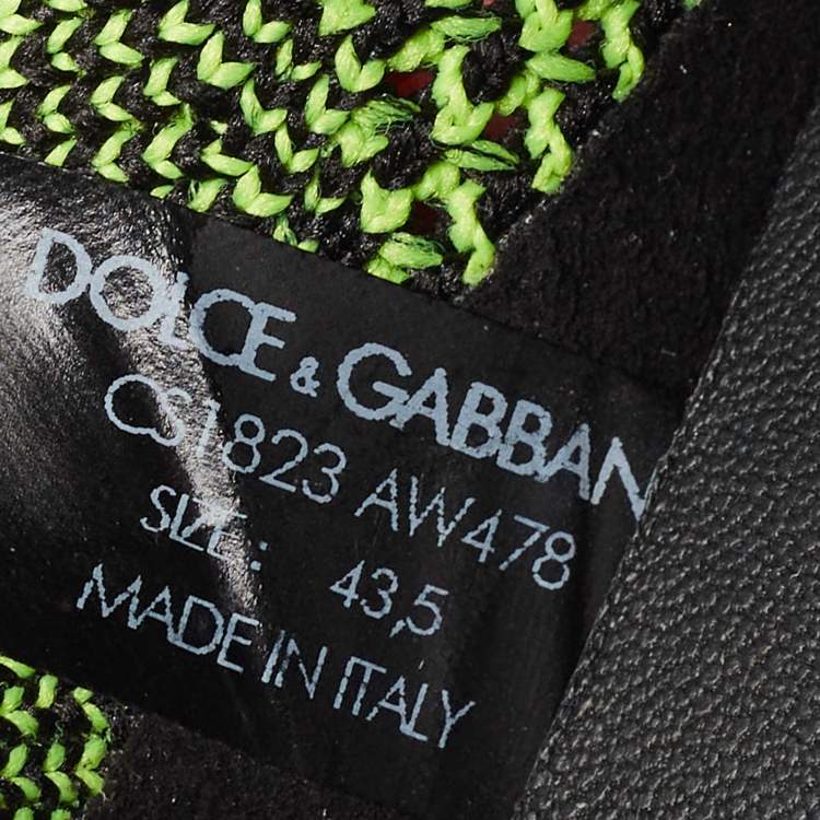 Pre Owned Dolce & Gabbana Multicolor Knit Fabric Slip On Sneakers Size 43.5