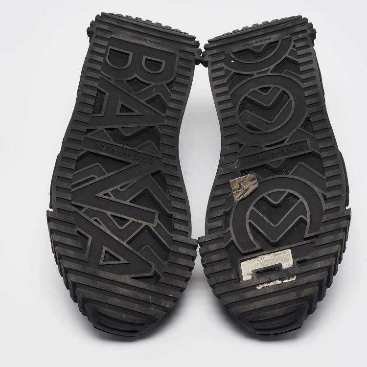Pre Owned Dolce & Gabbana Black Lace and Neoprene Ns1 Sneakers Size 41