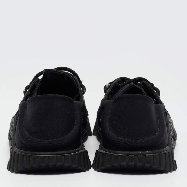 Pre Owned Dolce & Gabbana Black Lace and Neoprene Ns1 Sneakers Size 41