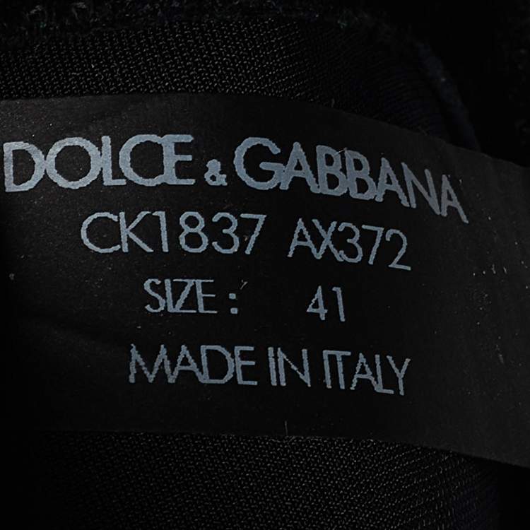 Pre Owned Dolce & Gabbana Black Lace and Neoprene Ns1 Sneakers Size 41