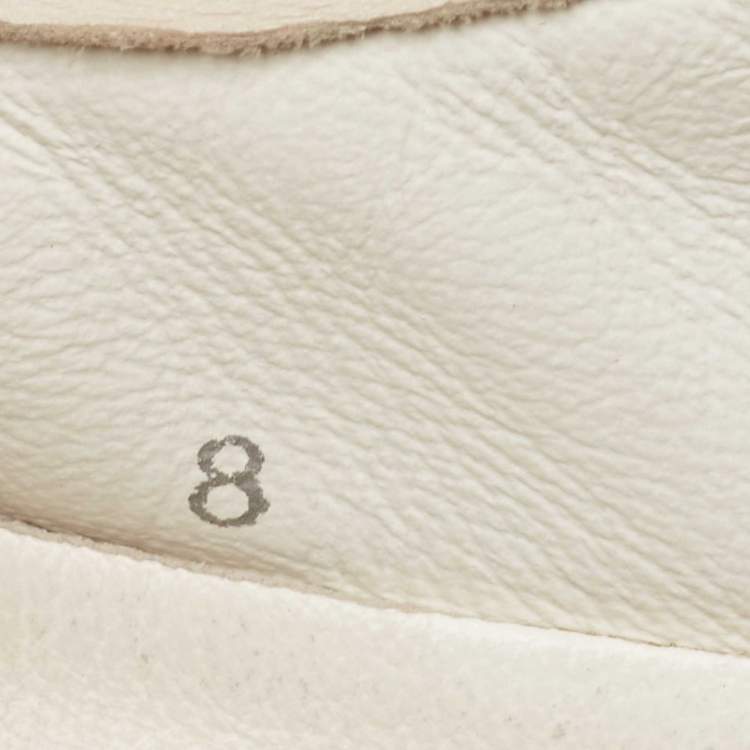 Pre Owned Dolce & Gabbana White Laser Cut Leather Low Top Sneakers Size 42