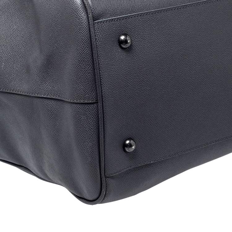 Pre Owned Dolce & Gabbana Grey Leather Sicily Travel Bag