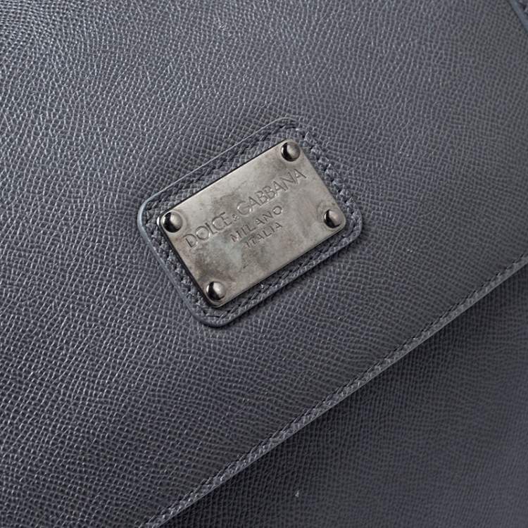 Pre Owned Dolce & Gabbana Grey Leather Sicily Travel Bag