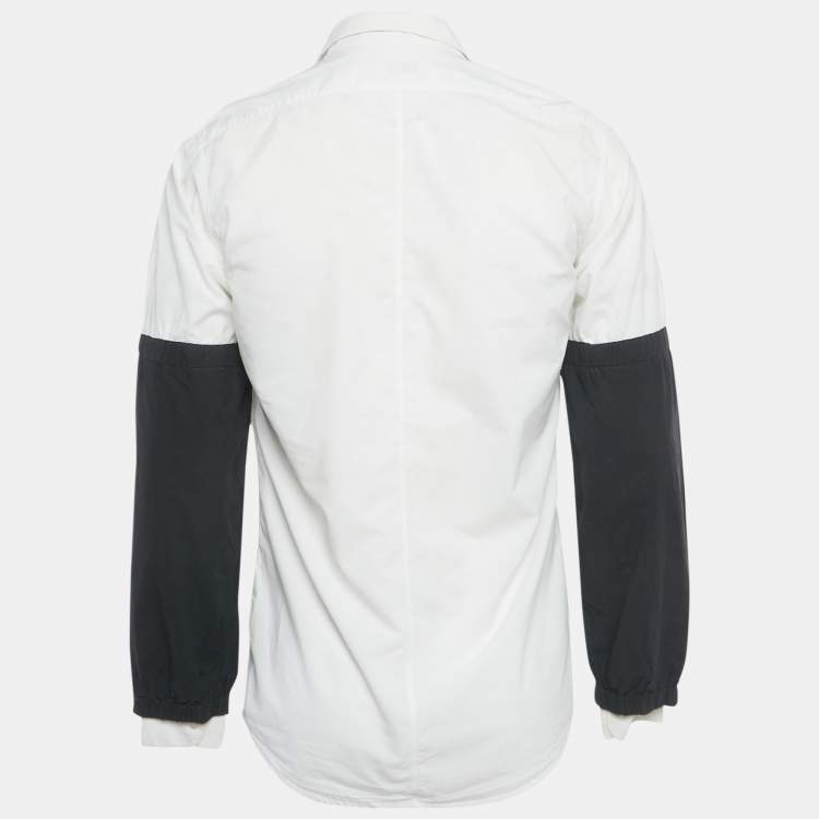 Pre Owned Dries van Noten White Cotton Layered Sleeve Shirt M