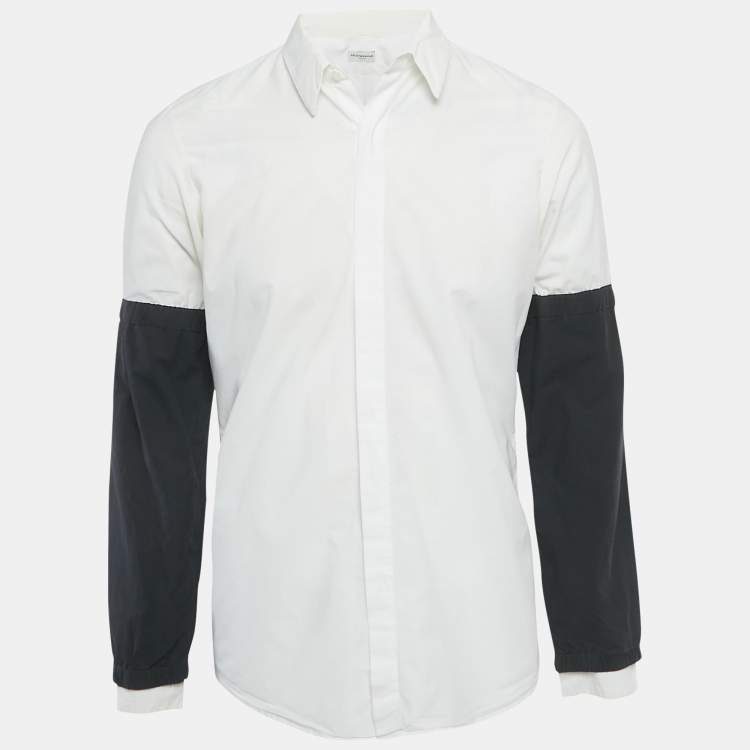 Pre Owned Dries van Noten White Cotton Layered Sleeve Shirt M