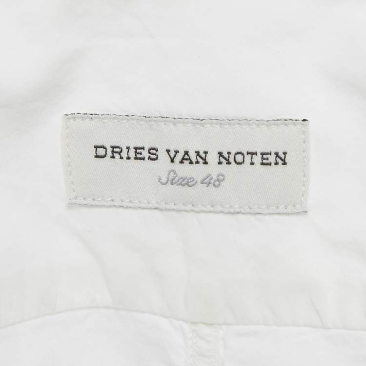 Pre Owned Dries van Noten White Cotton Layered Sleeve Shirt M