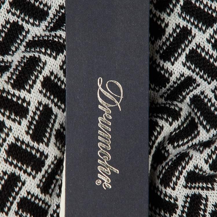 مملوكة مسبقًا Drumohr Black/White Cotton & Linen Knit Polo T-Shirt L