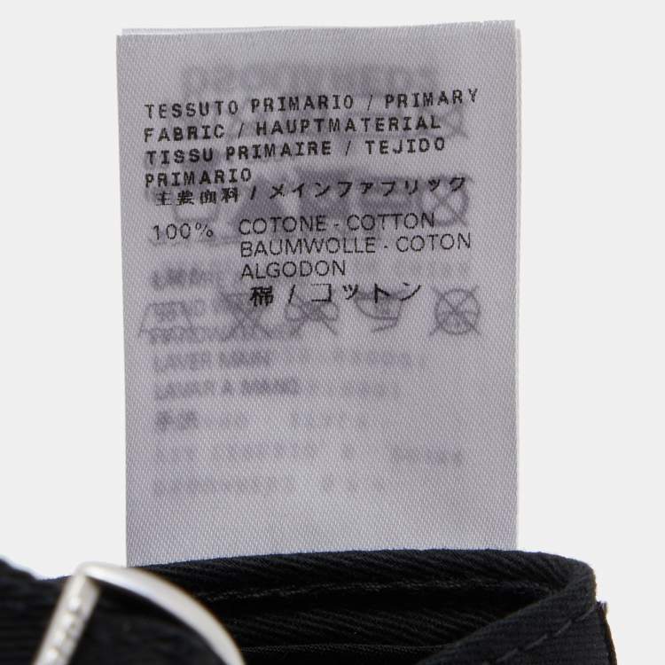 Pre Owned Dsquared2 Black Maple Logo Canvas Baseball Cap