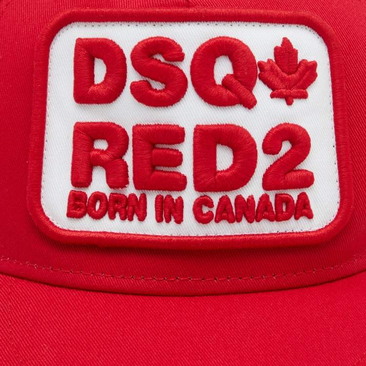 Pre Owned Dsquared2 Red2 Canvas Distressed Baseball Cap
