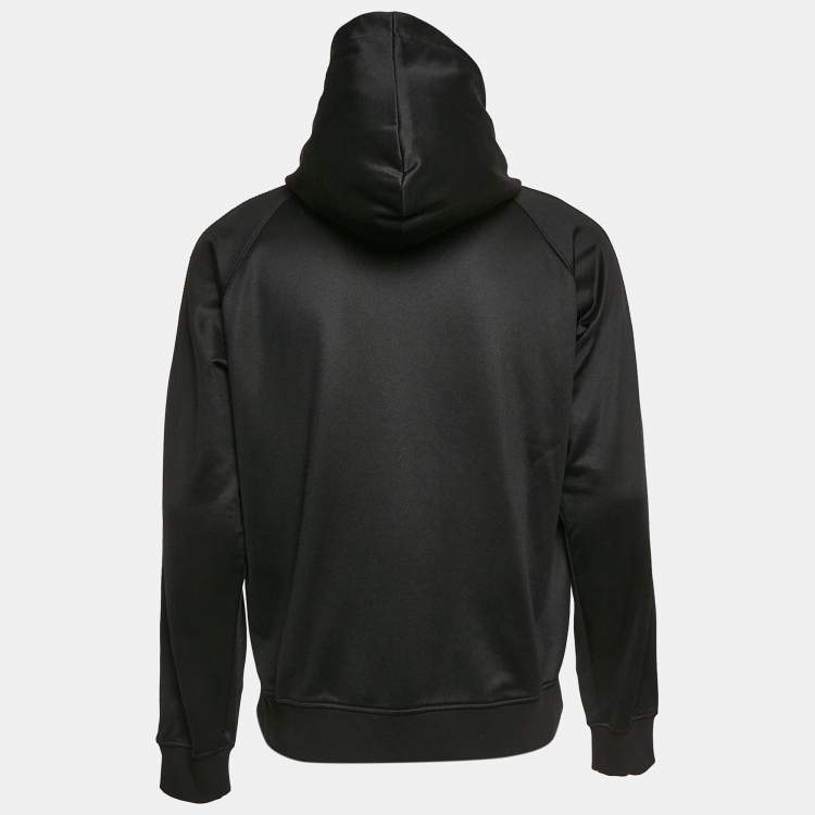 Pre Owned Dsquared2 Black Jersey Logo Tape Trimmed Zip-Up Hoodie M