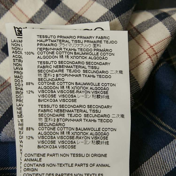 Pre Owned Dsquared2 Blue Tartan Checks Cotton and Jersey Sleeve Shirt L