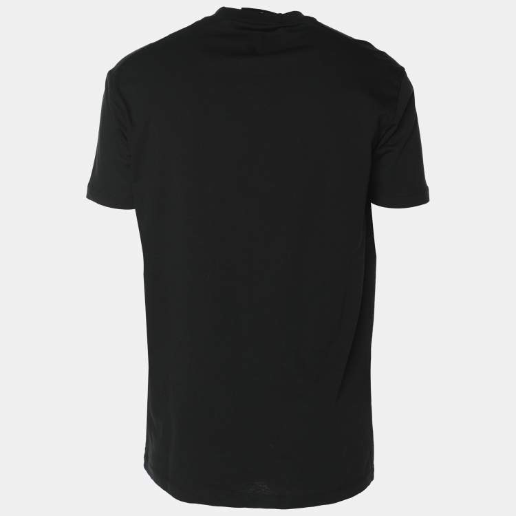 Pre Owned Dsquared2 Black Jersey Logo Print T-Shirt M