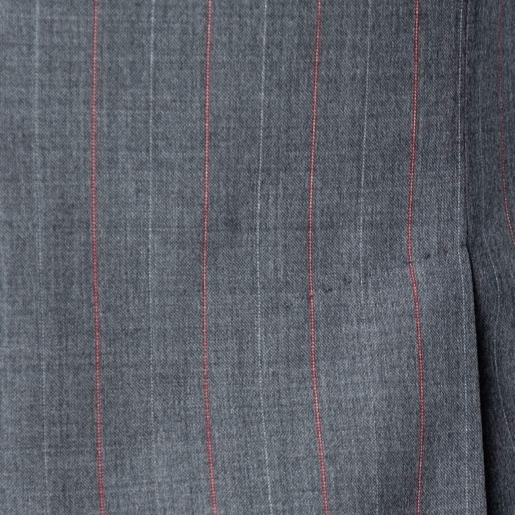 Pre Owned Dsquared2 Grey Pinstriped Wool Single Breasted Blazer M