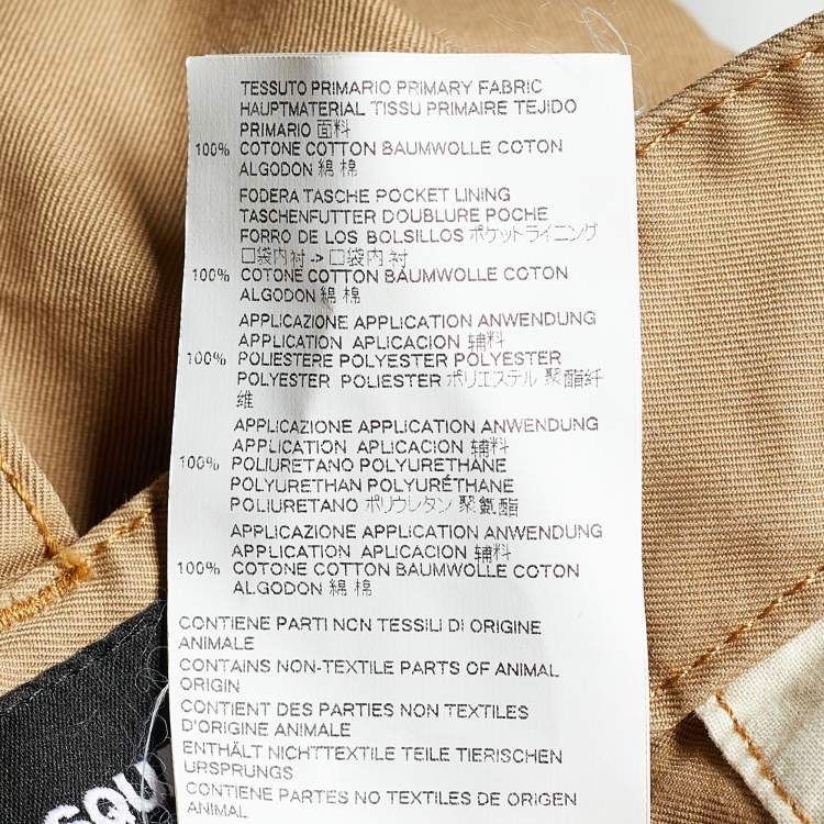 مملوكة مسبقًا Dsquared2 Beige Cotton Applique Detail Boxer Fit Shorts XL