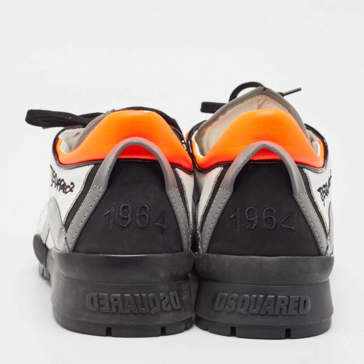 Pre Owned Dsquared2 Multicolor Leather and Mesh Lace Up Sneakers 43