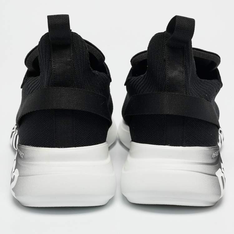 Pre Owned Dsquared2 Black Mesh and Neoprene Fly Sneakers Size 45