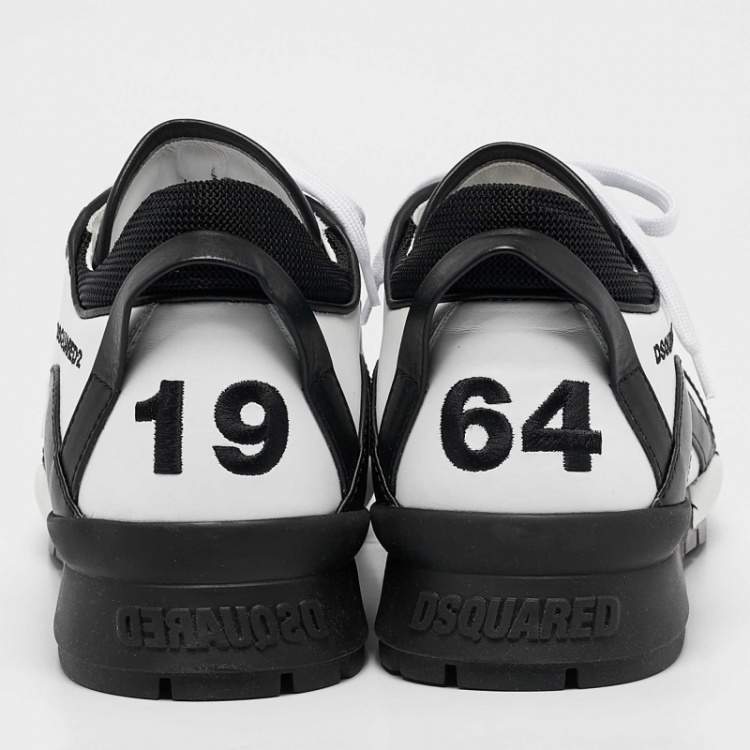 Pre Owned Dsquared2 Black/White Leather Legendary Sneakers Size 45