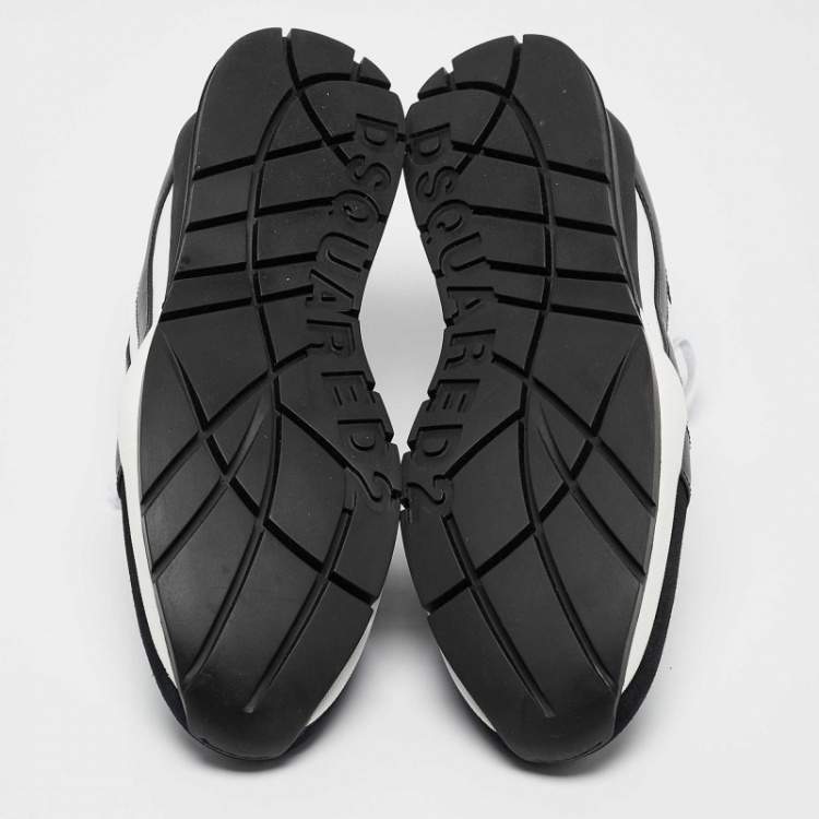 Pre Owned Dsquared2 Black/White Leather Legendary Sneakers Size 45