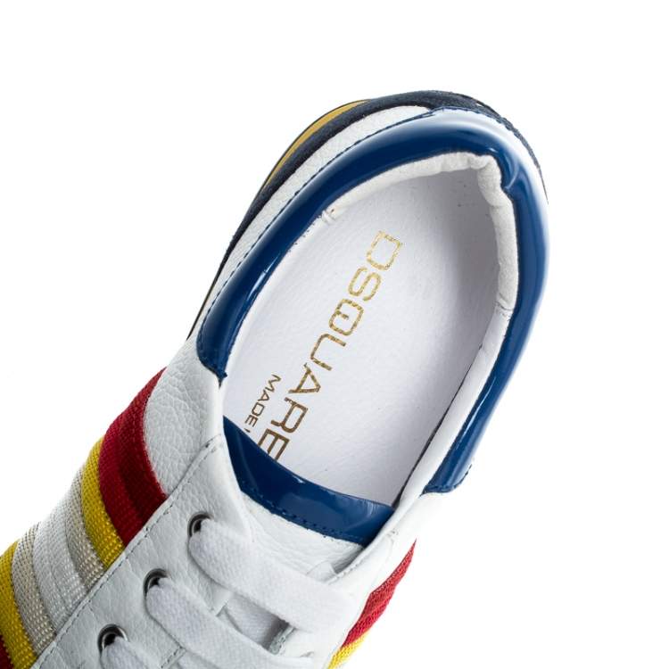 Pre Owned Dsquared2 Multicolor Suede Leather And Fabric Lace Sneakers Size 42