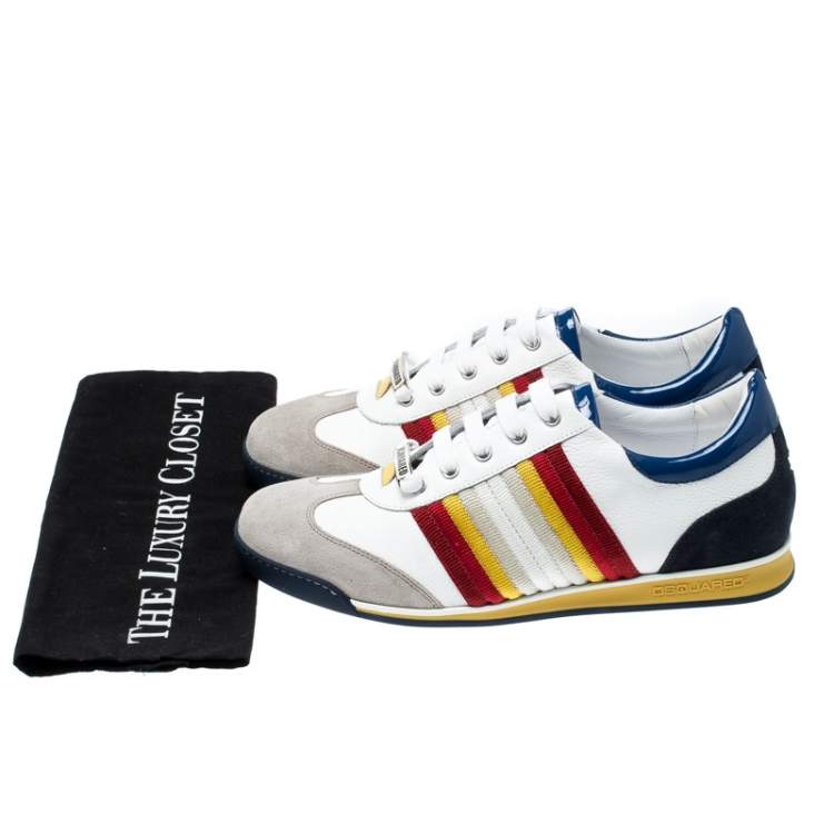 Pre Owned Dsquared2 Multicolor Suede Leather And Fabric Lace Sneakers Size 42