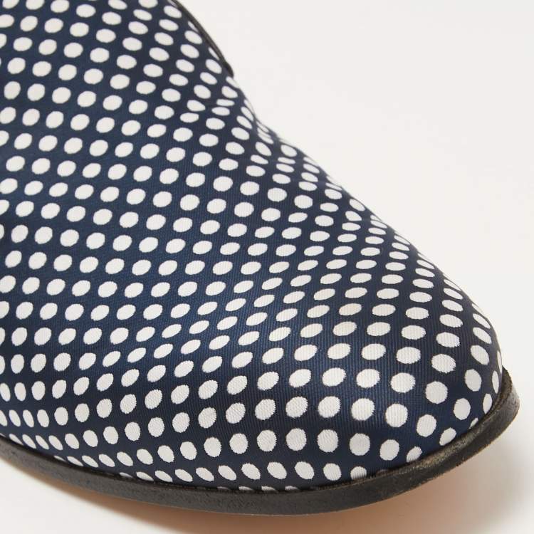 Pre Owned Dsquared2 Black Fabric Polka Dot Loafers Size 42