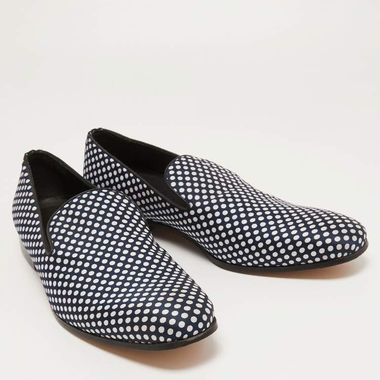 Pre Owned Dsquared2 Black Fabric Polka Dot Loafers Size 42