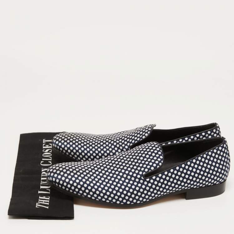 Pre Owned Dsquared2 Black Fabric Polka Dot Loafers Size 42