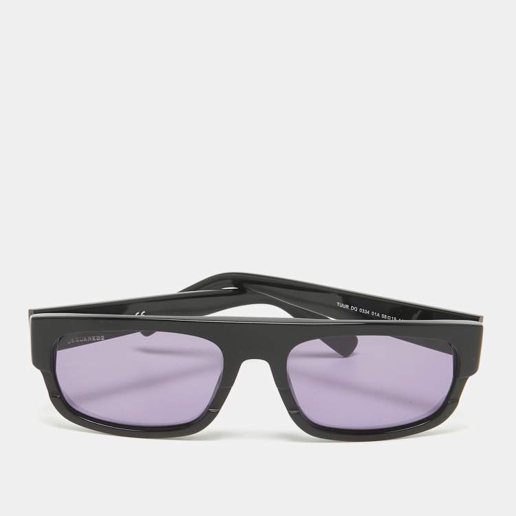 Pre Owned Dsquared2 Black Tuur DQ Rectangle Sunglasses