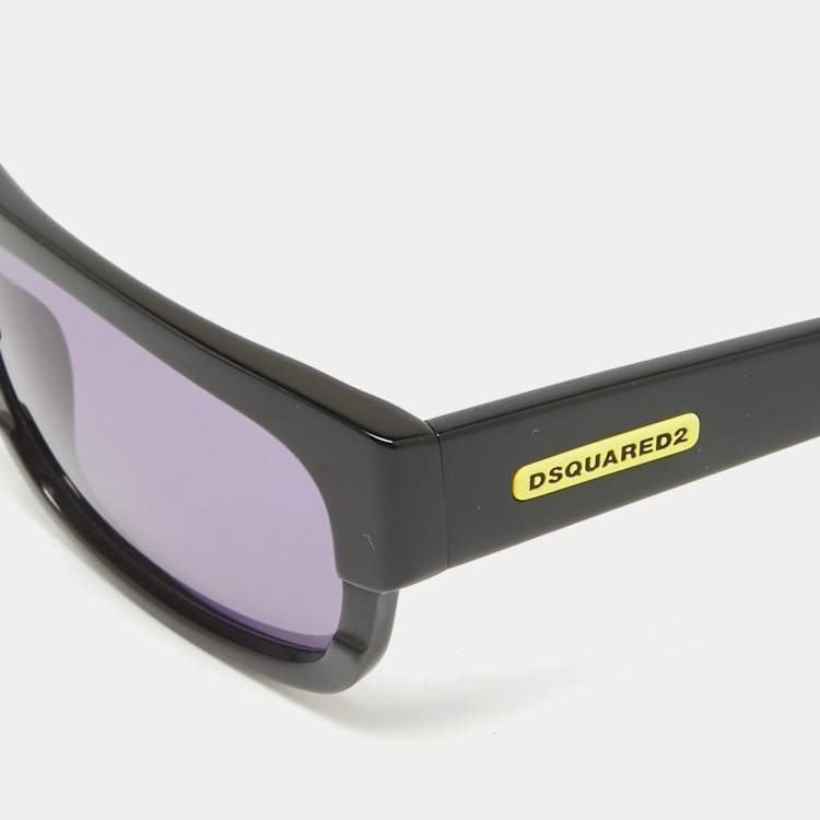 Pre Owned Dsquared2 Black Tuur DQ Rectangle Sunglasses