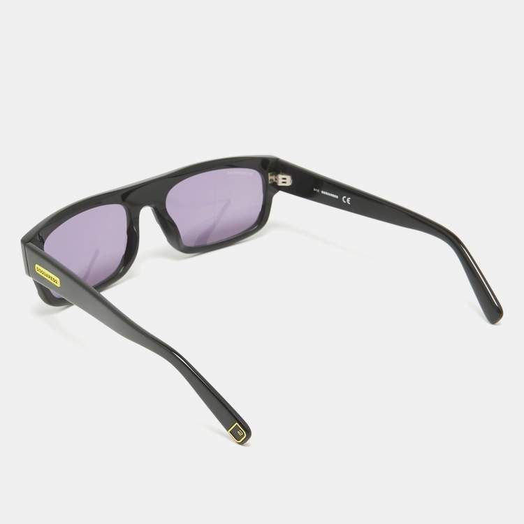 Pre Owned Dsquared2 Black Tuur DQ Rectangle Sunglasses