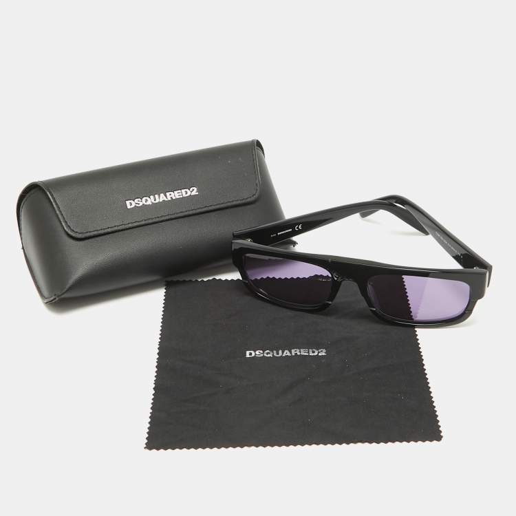 Pre Owned Dsquared2 Black Tuur DQ Rectangle Sunglasses