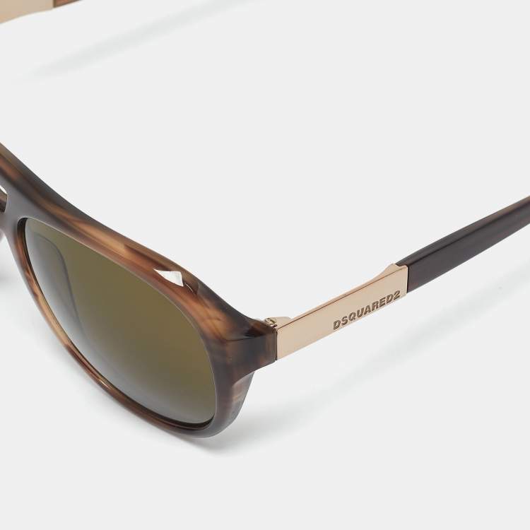 Pre Owned Dsquared2 Brown ROB DQ0237 Aviator Sunglasses