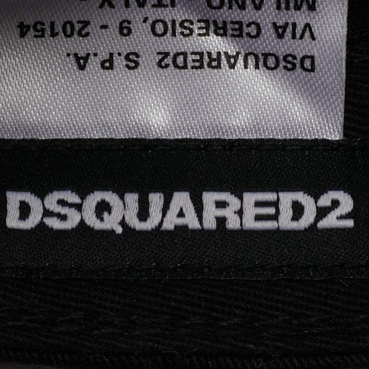 Pre Owned Dsquared2 Black Logo Embroidered Cotton Baseball Cap Size 56