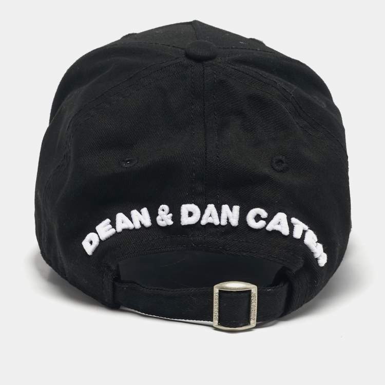 Pre Owned Dsquared2 Black Logo Embroidered Cotton Baseball Cap Size 56