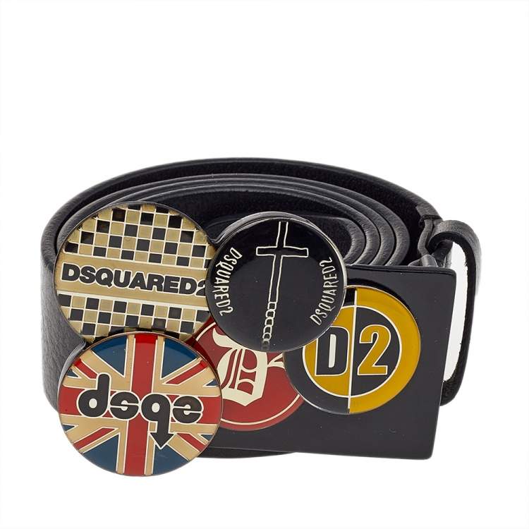 Dsquared2 Black Leather Belt 95CM Dsquared2 | TLC