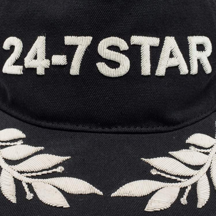 Pre Owned Dsquared2 Black Cotton Canvas 24-7 Icon Baseball Cap L