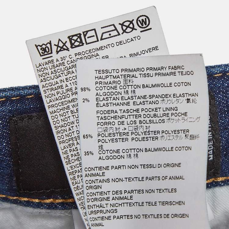 Pre Owned Dsquared2 Blue Pint Splashed Distressed Denim Jeans L Waist 36"